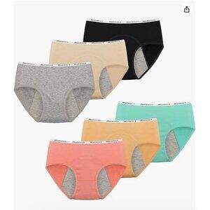 XXL Girls 6-Pack Cotton Briefs Underwear Ages 6-16 First Period Starters